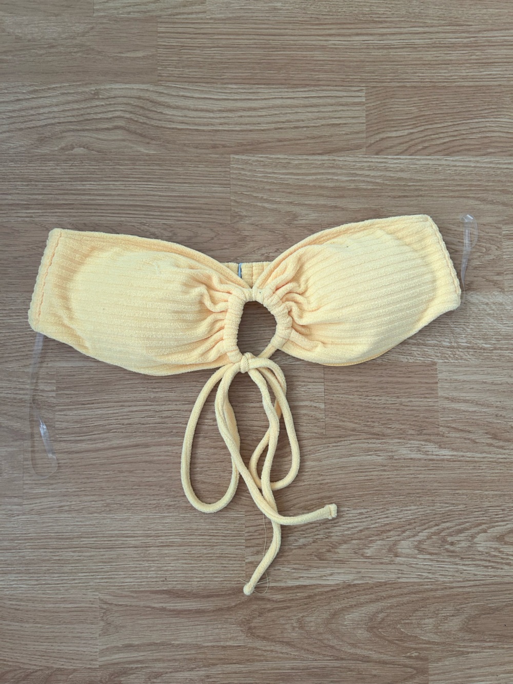 Abercrombie & Fitch Terry Cloth Ring Bandeau Bikini Top NWT Medium Yellow